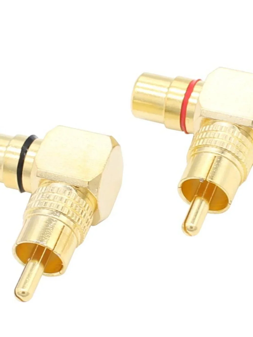 RCA Right Angle Adapter Gold-Plated 2-Pack 90 Degree RCA Adapter Plug Connector